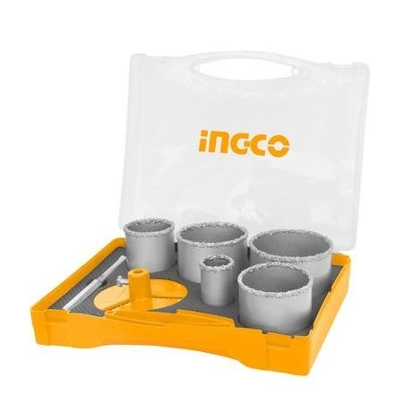 Set Carota Diamantata 5buc 33-83mm Ingco - imagine 2