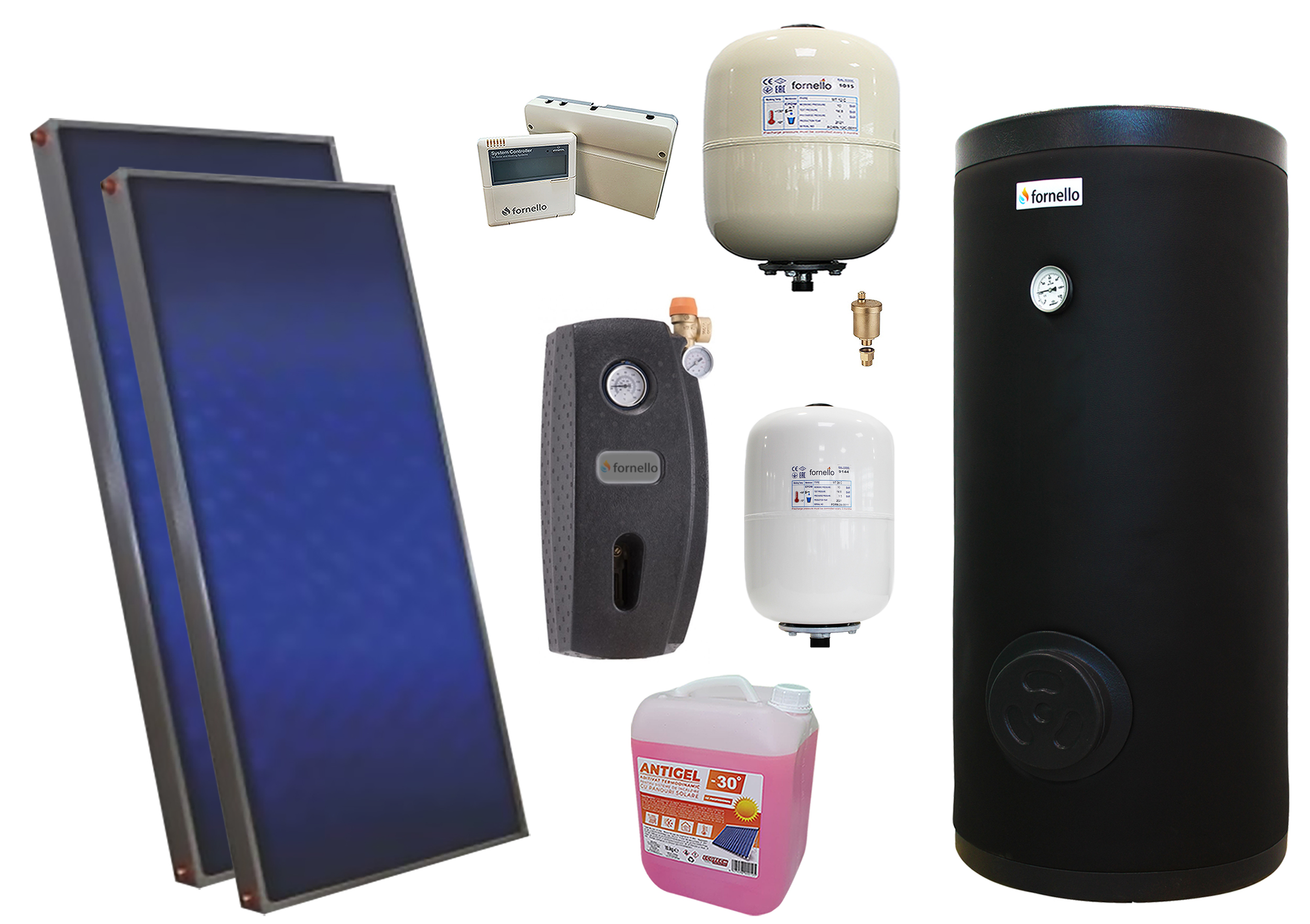Pachet Solar Premium 2 Panouri Plane 200L Presurizat
