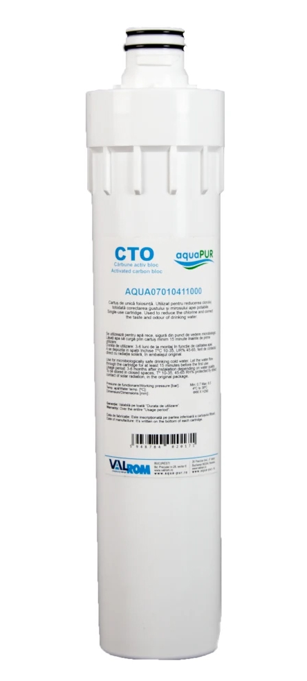 Cartuș Aquapur Cărbune Activ Bloc CTO, Filtrare 1 Micron