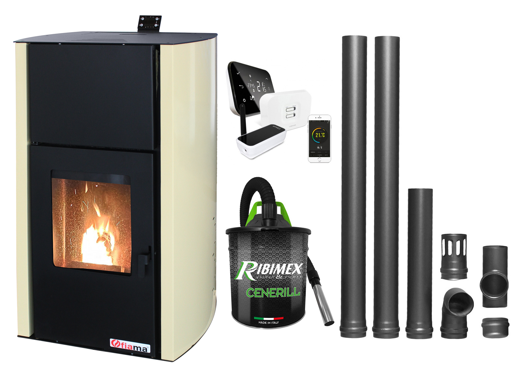 Termosemineu Fornello 25kW Control Distanță