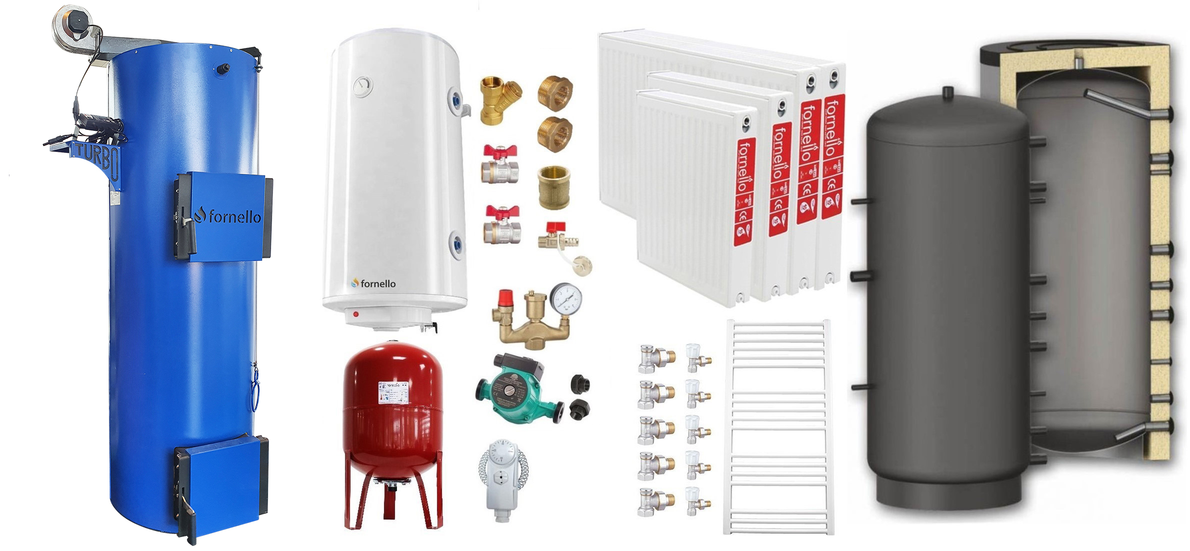Pachet Centrală Fornello Turbo 35 kW Complet