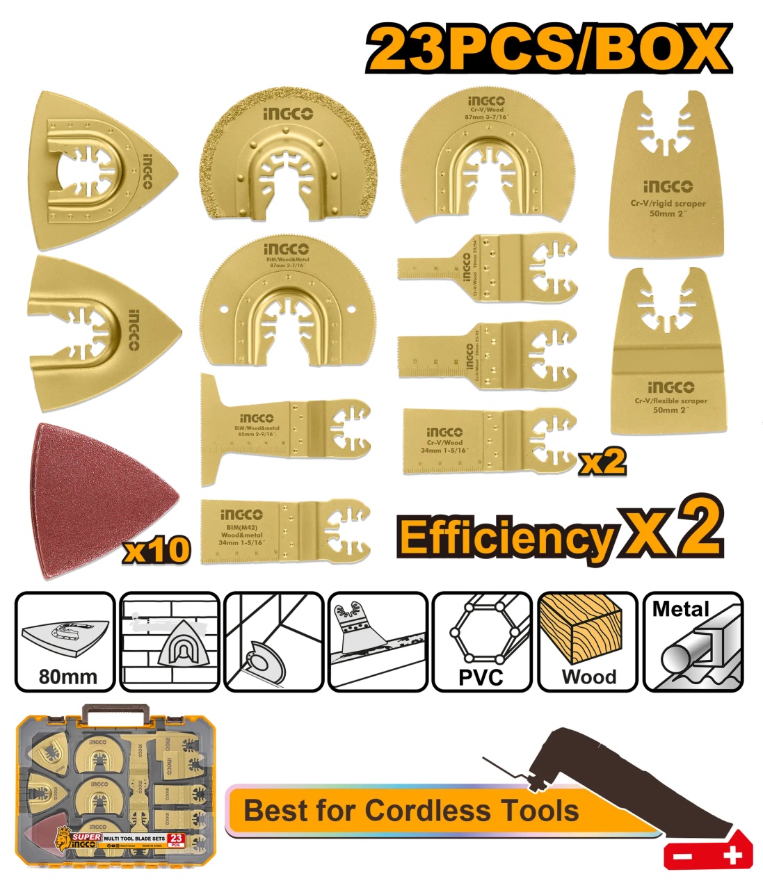 INGCO AKTMT2301 Set 23 Accesorii Multi-Tool