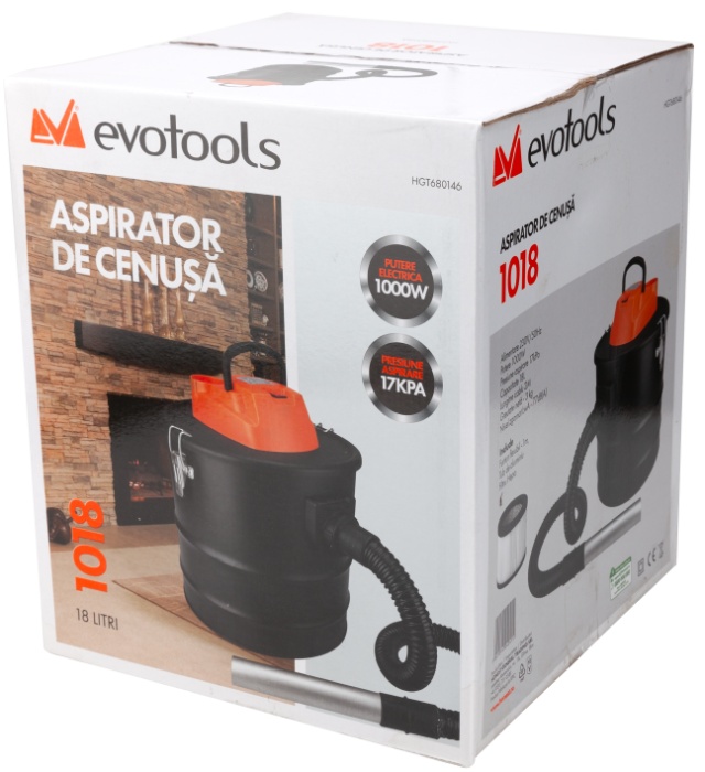 Aspirator Cenusa Evotools 1000W, 18L - imagine 3