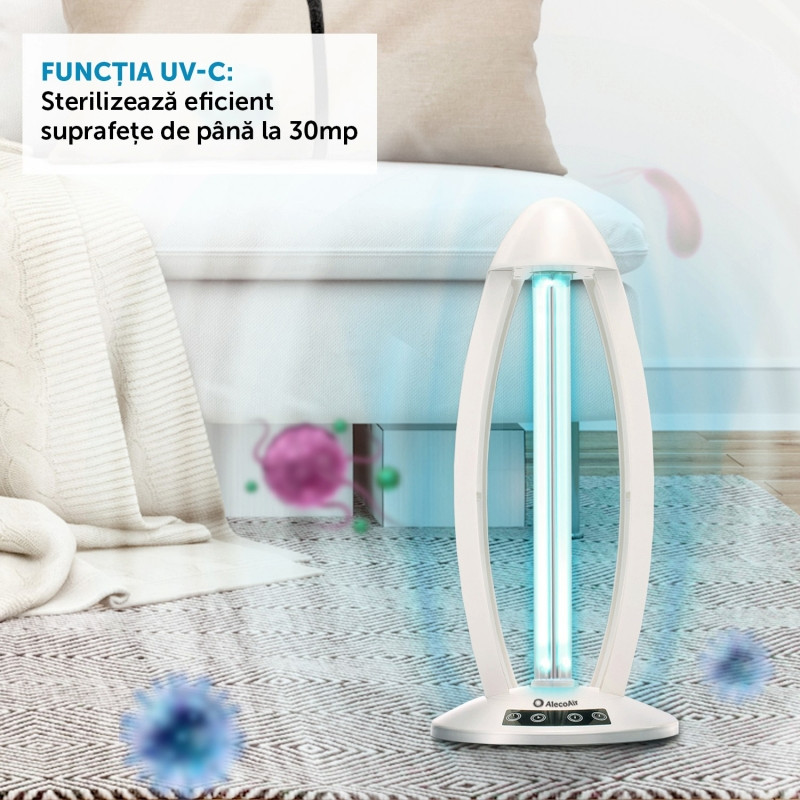 Resigilat Lampa UV-C AlecoAir L30 TOWER, pana la 30 mp - imagine 2