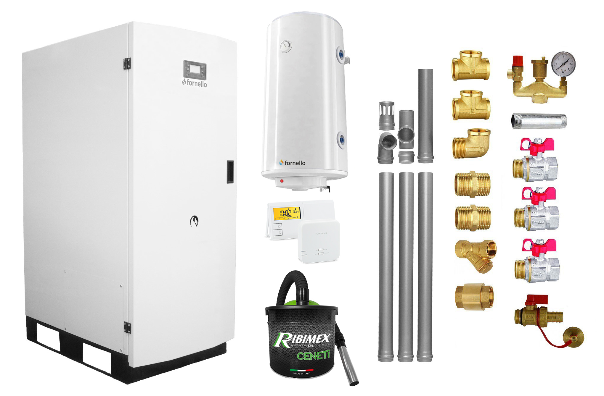 Pachet Centrală Peleti Fornello GT 35, 35KW, Complet