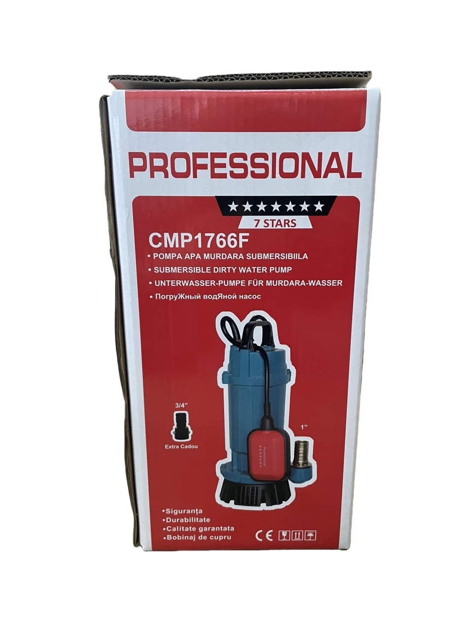 Pompa submersibila apa murdara cu plutitor, 750w, 1hp, 3mc/h, 25m inaltime, 2860rpm, Campion PROFESSIONAL CMP1766F - imagine 5