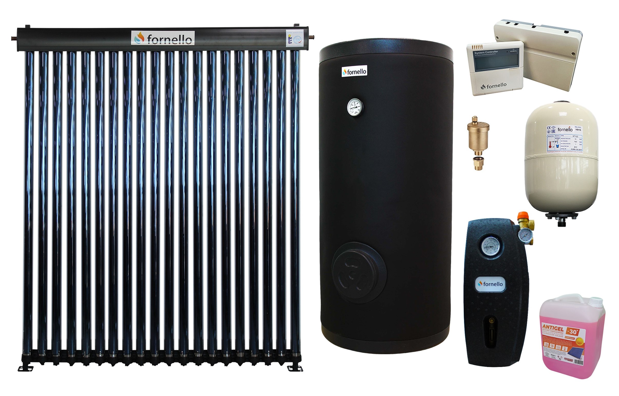 Pachet sistem solar Fornello 20 tuburi 150L