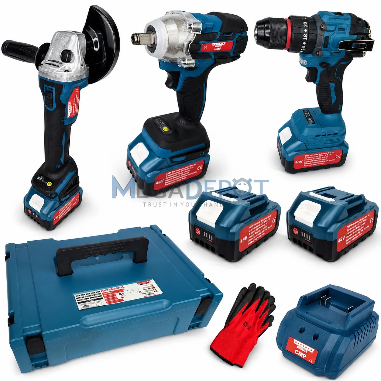 Set 3 Scule Brushless 48V Campion cu 2 Acumulatori 6Ah