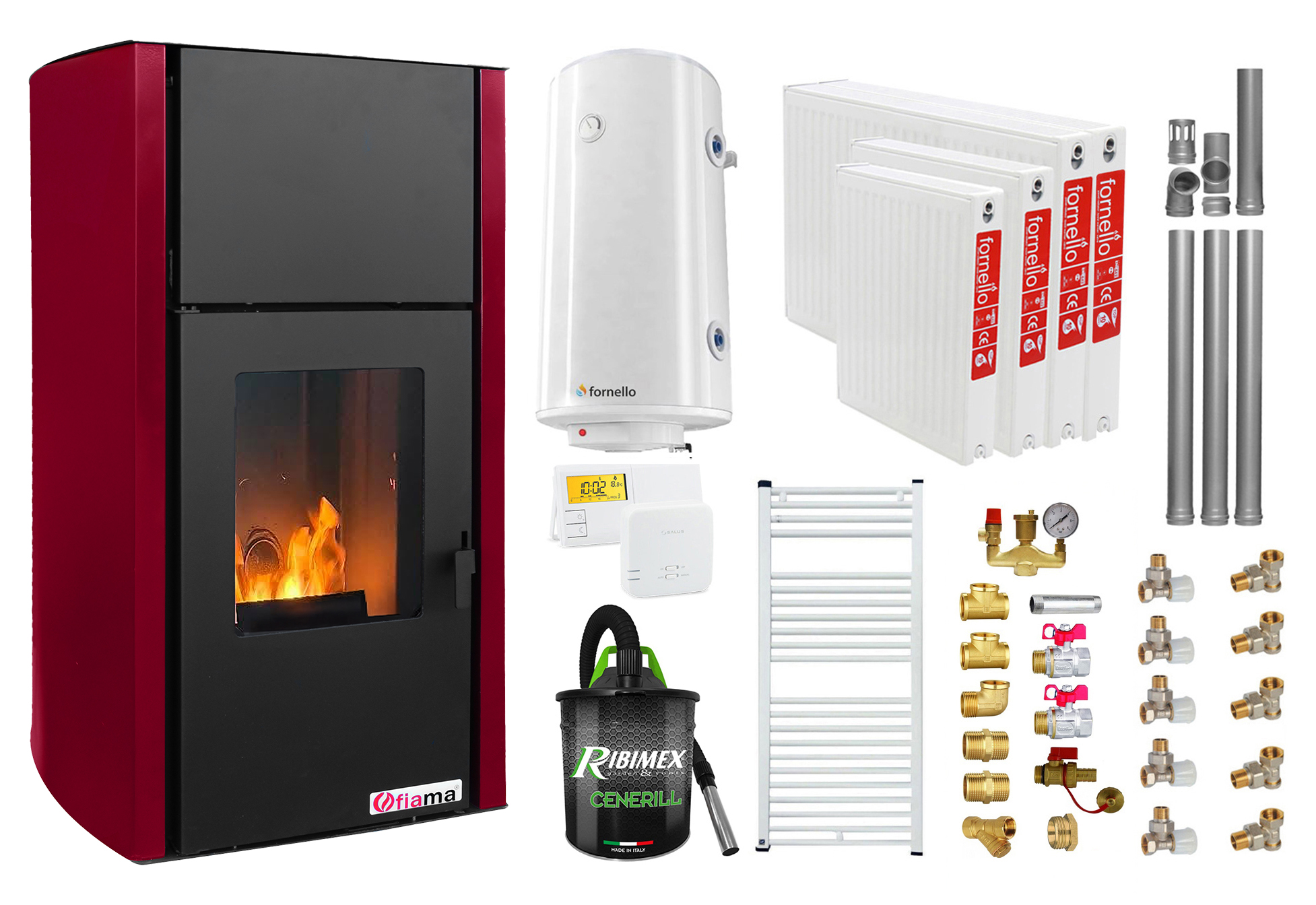 Pachet Termosemineu Fornello 25kW Complet Echipat