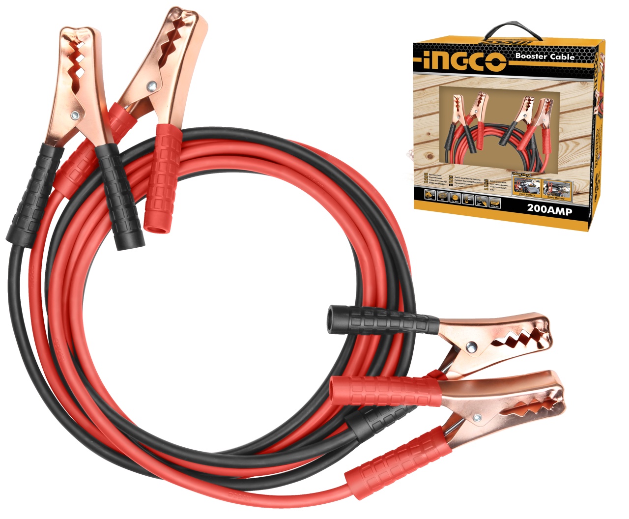 Cablu Pornire Auto INGCO, 200A, 2.5m - imagine 2