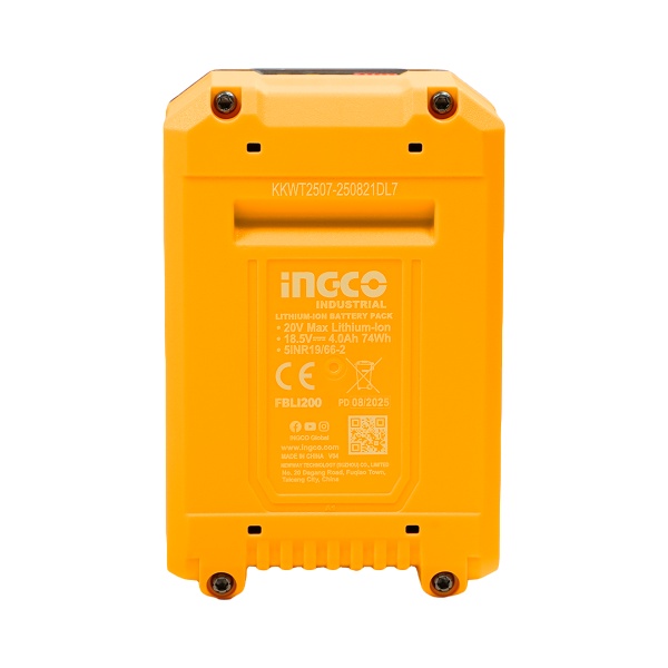 Acumulator Ingco FBLI2003, 20V 5Ah Li-Ion, Gama P20S - imagine 2