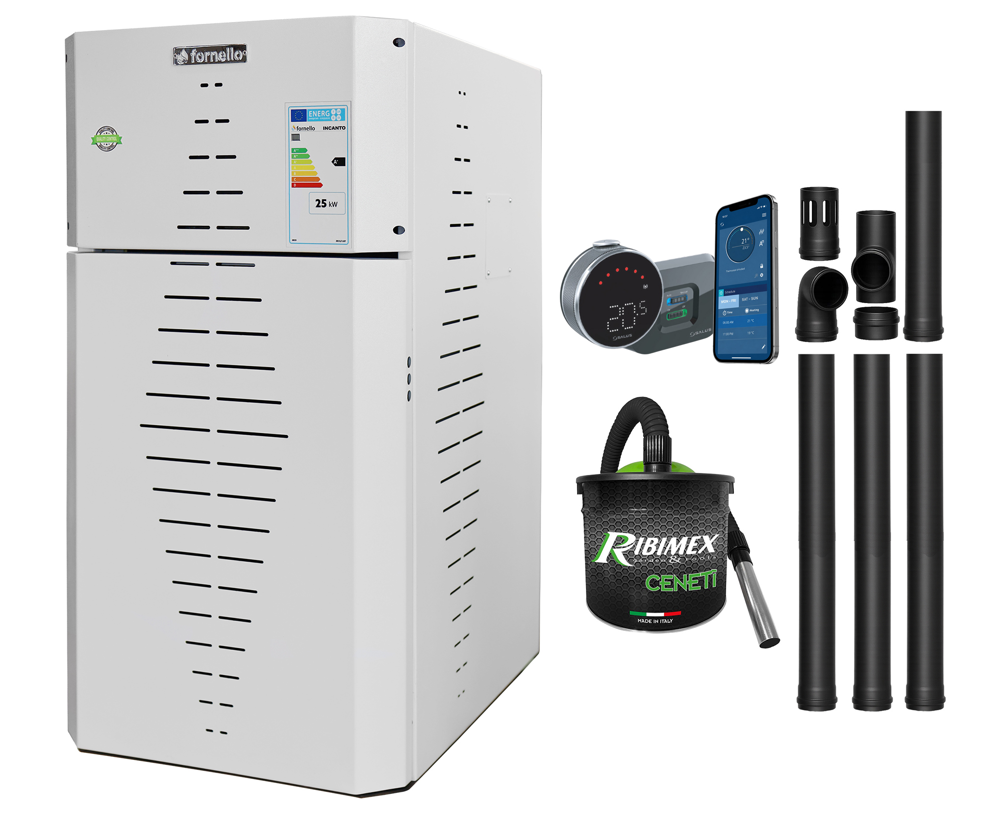 Centrala Peleti Fornello 35kW - Pachet Complet - imagine 2