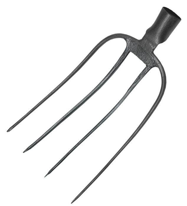 Furca EvoTools 4 dinti, gri carbon, 8 inch