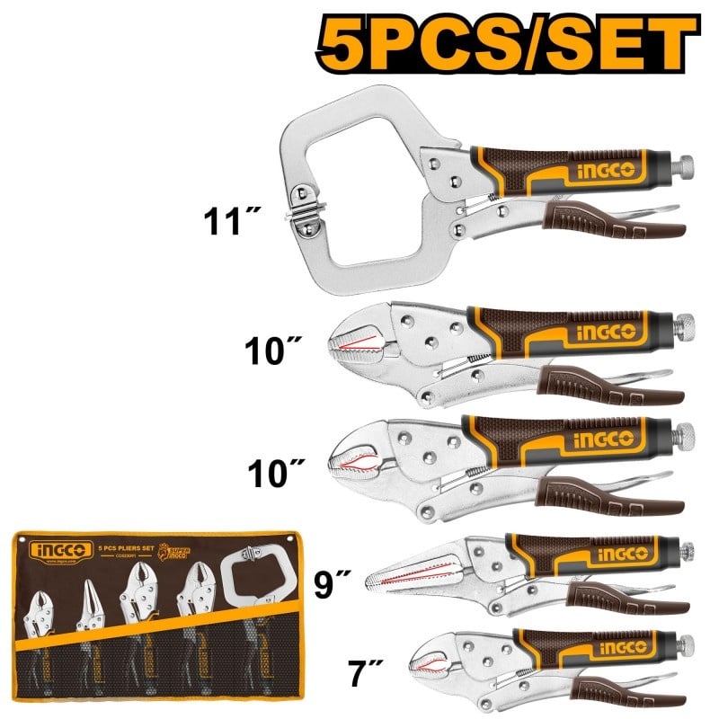 Set Clește Autoblocaj INGCO 5 Buc COS23091