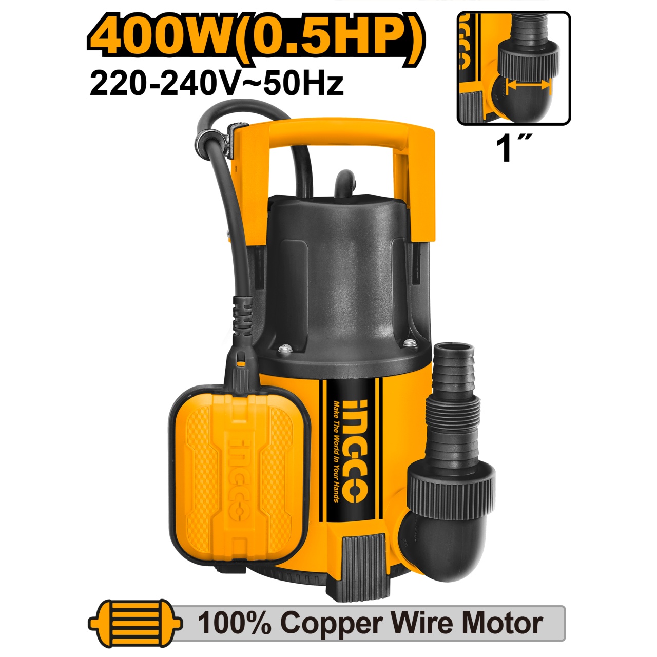 Pompa Submersibila INGCO 400W, 117L/min - imagine 2