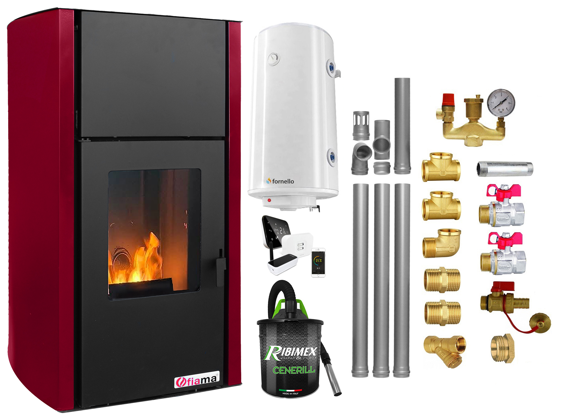 Termosemineu Fornello 25kW Pachet Complet