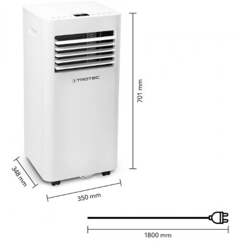 Trotec PAC 2620 E - AC Portabil WiFi 9000 BTU - imagine 7