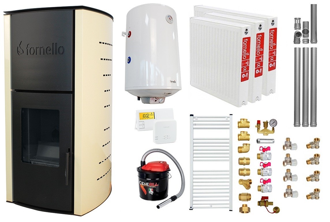 Pachet Complet Termosemineu Peleti Fornello 12kW