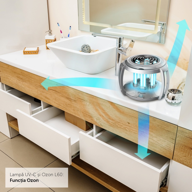 Lampa UV-C cu Ozon AlecoAir L60 SMART, Wi-Fi, 60 m² - imagine 4