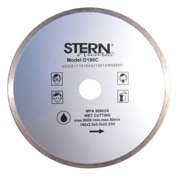 Disc diamantat continuu tăiere umedă Stern 180 mm