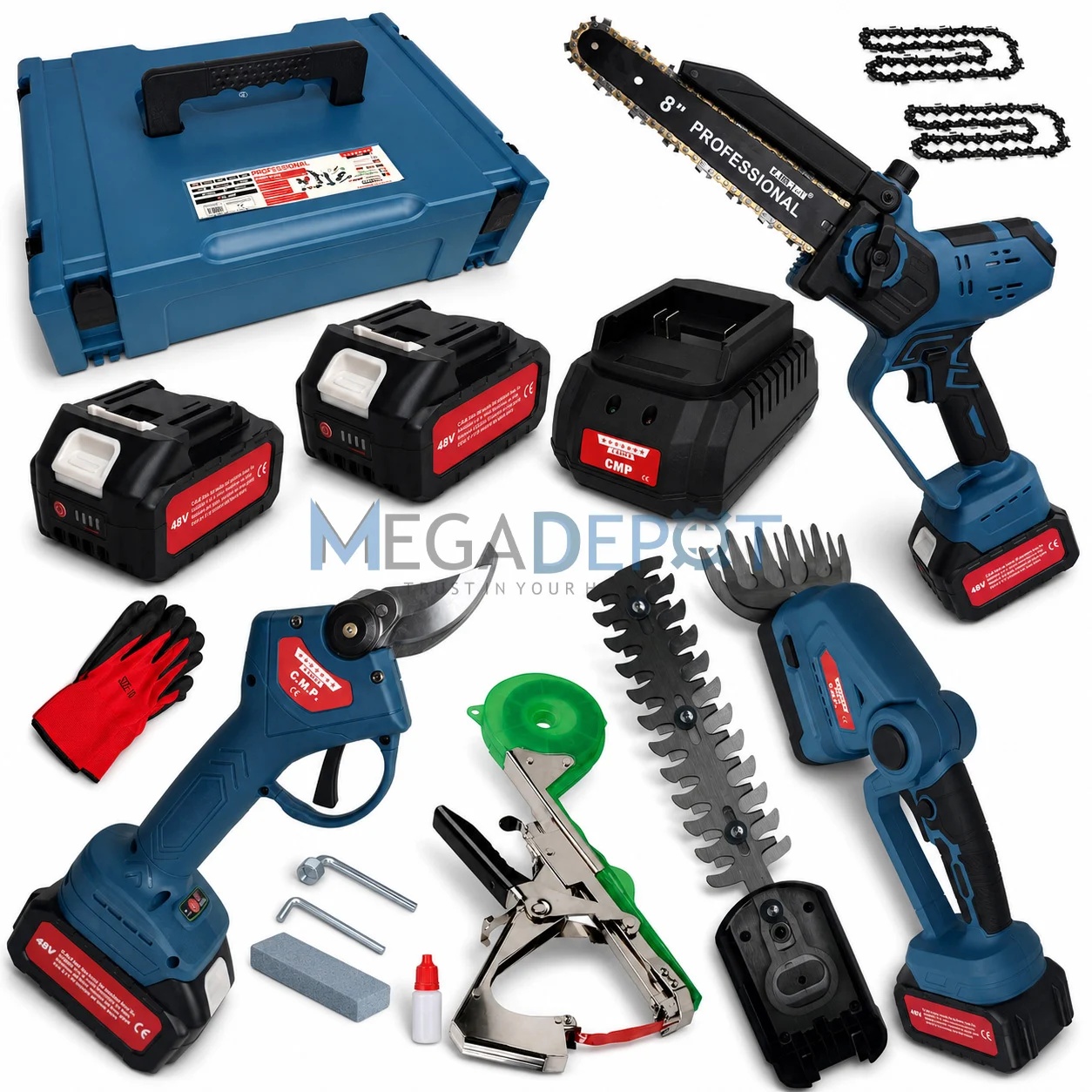 Set Scule Grădină 5 în 1 pe Acumulator 48V Campion CMP1830