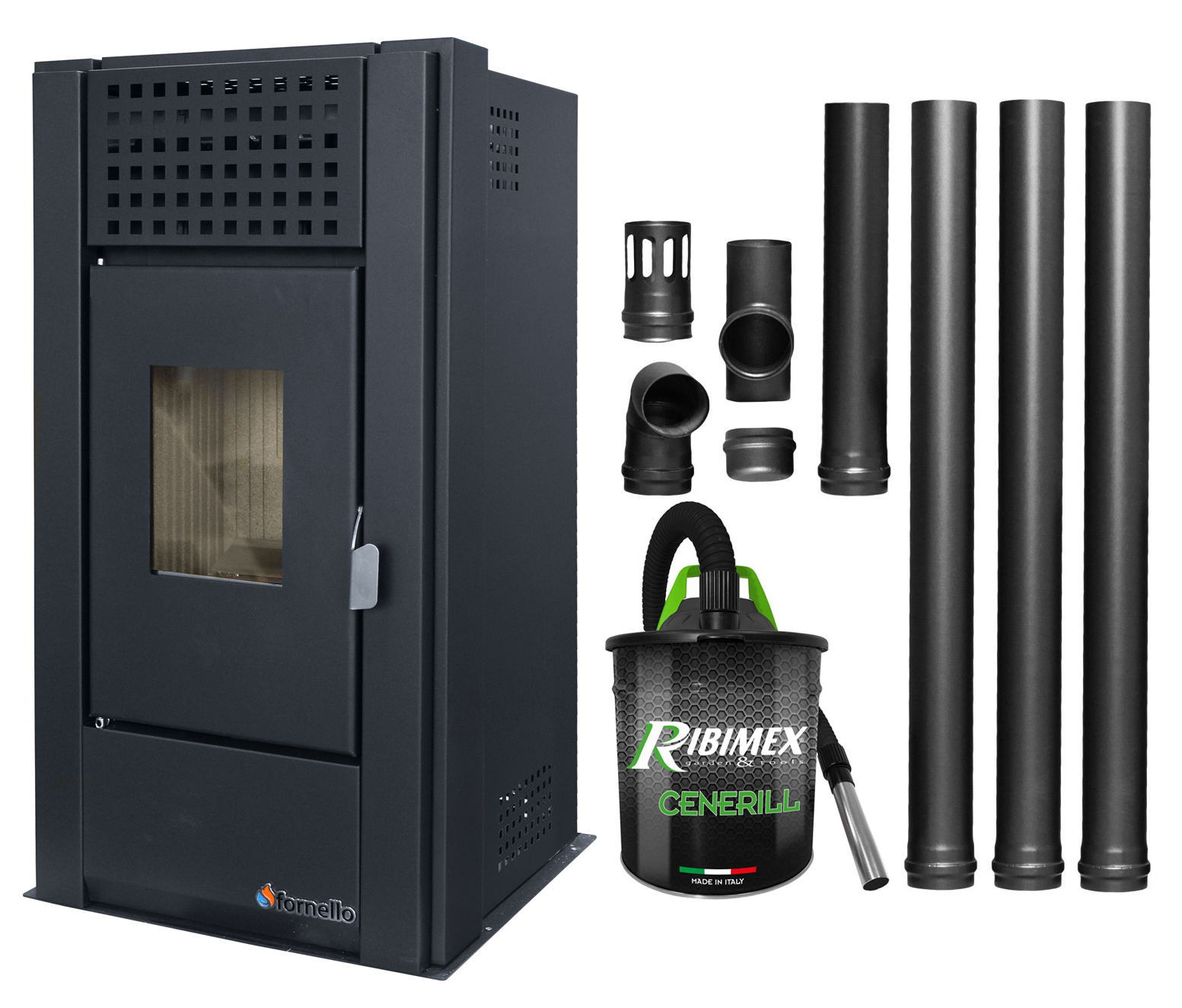 Fornello Magnesia 9KW - Sobe Peleti Black