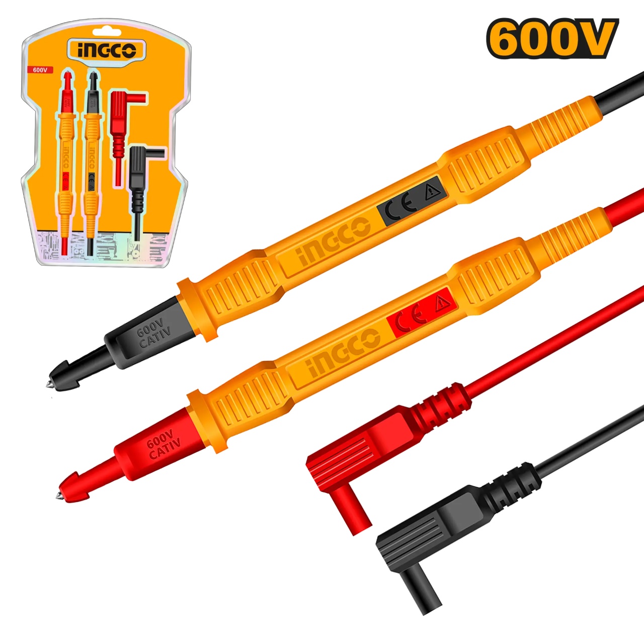 Set Cabluri Testare HTL30851 – CAT III 600V, Lungime 80 cm, Sonde 130 mm, Compatibile Multimetre si Clampmetre - imagine 2