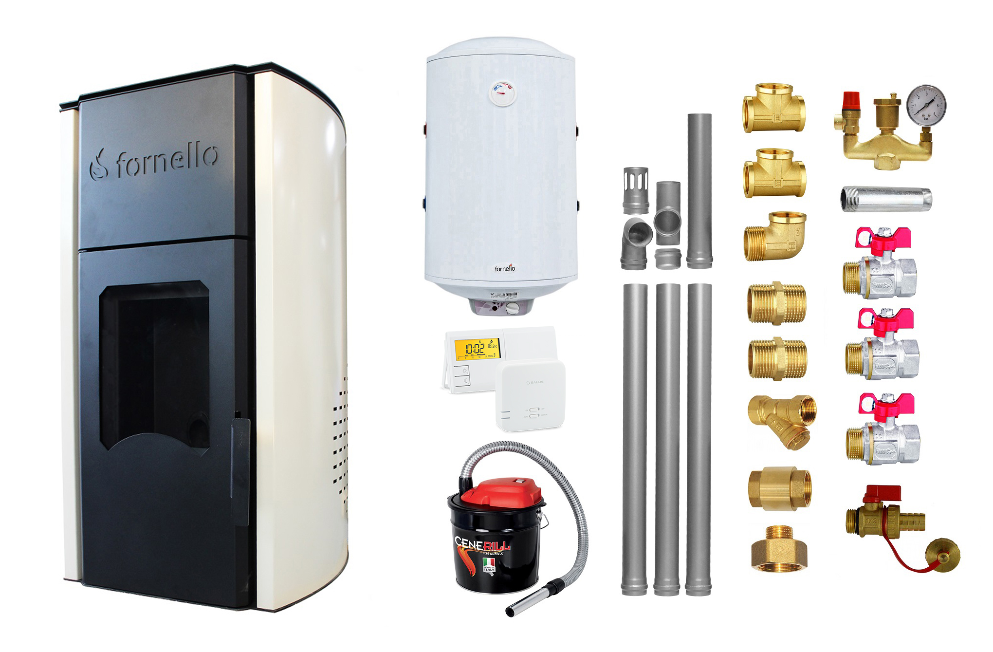 Pachet Termosemineu Peleti Fornello Royal 25kW