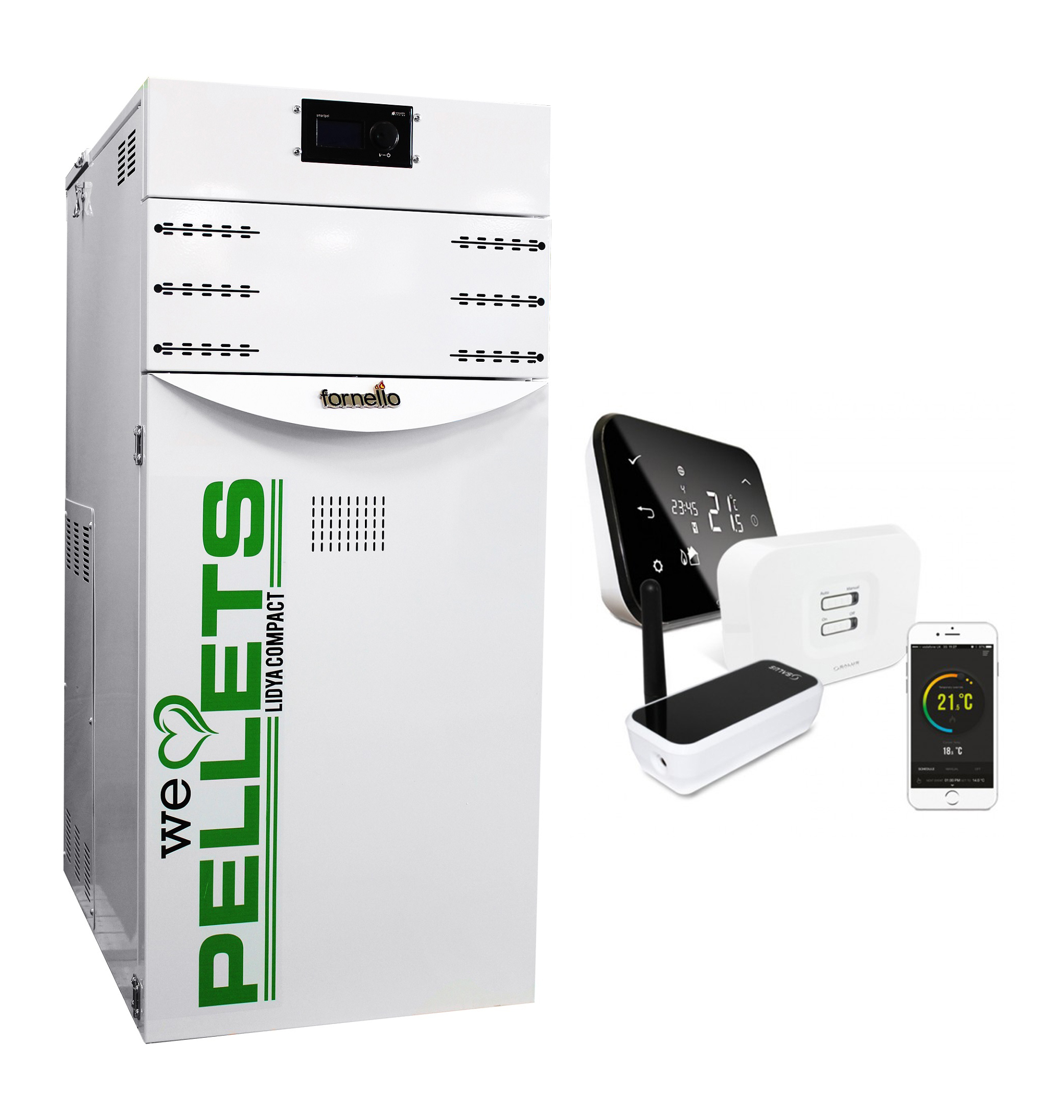 Centrala pe peleti Fornello Lidya 25kw + Termostat Wi-Fi