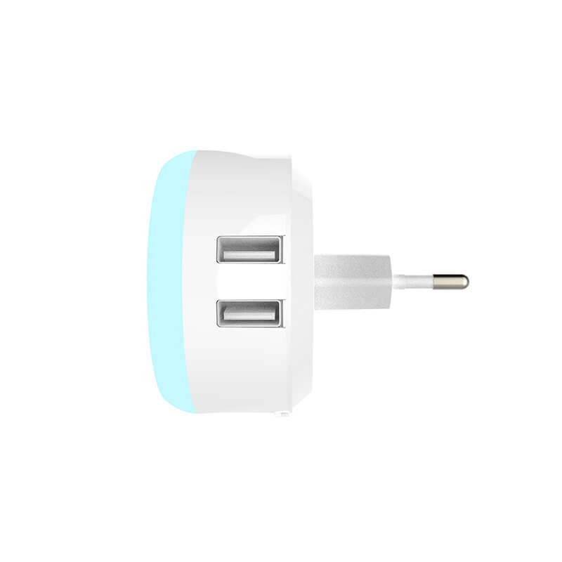 Încărcător AlecoAir G12-WP2S 2xUSB 12W, lumină veghe LED - imagine 3
