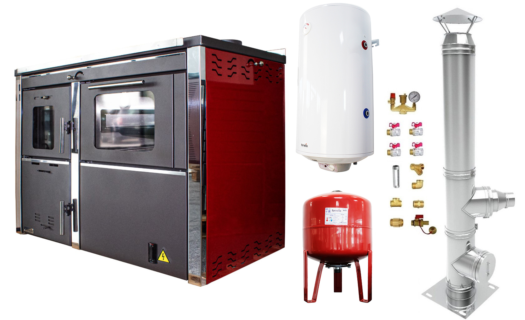 Termosemineu Fornello STAR Red 34kW + Pachet Complet