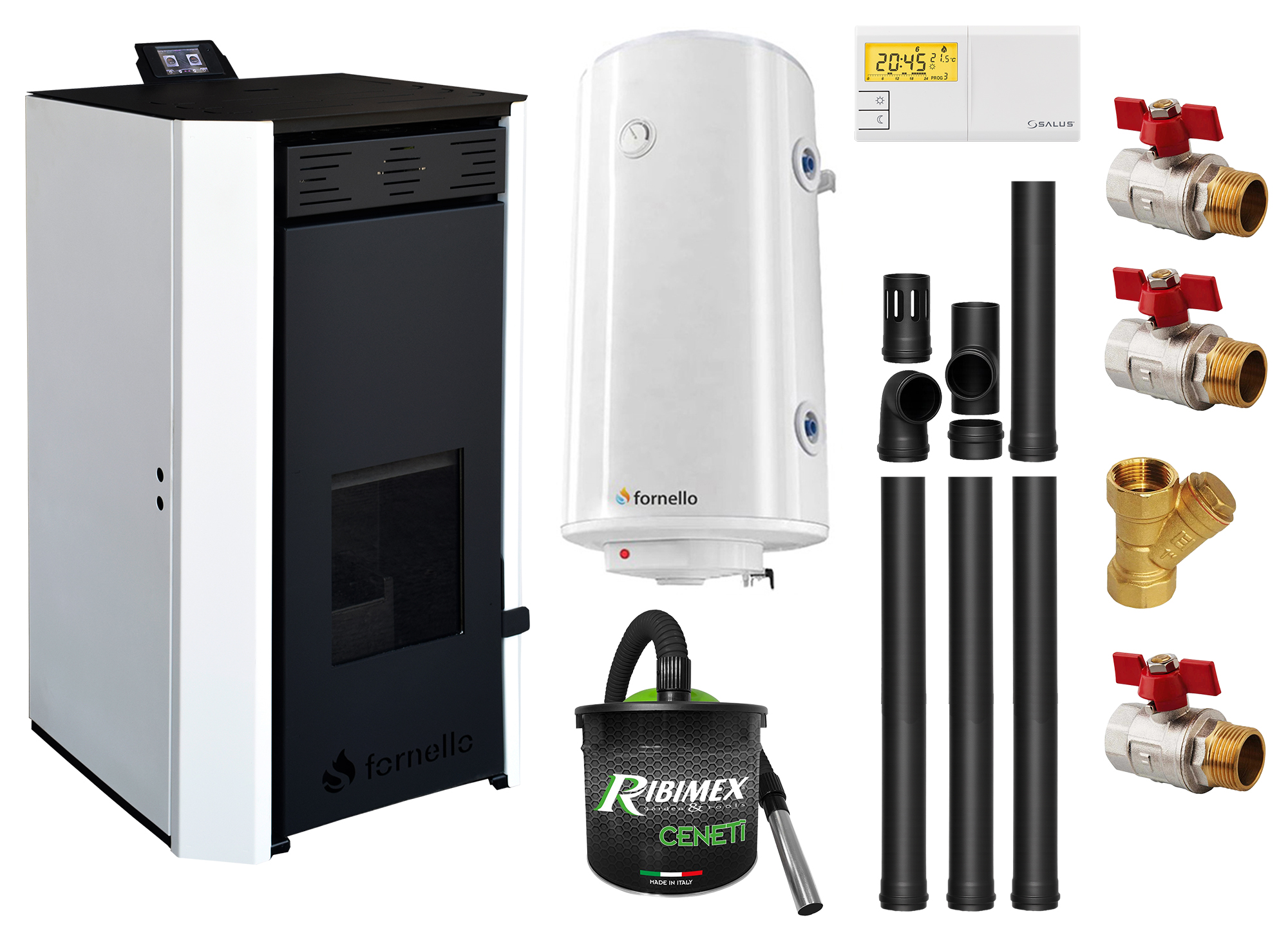 Pachet Complet Termosemineu Fornello 25KW WiFi