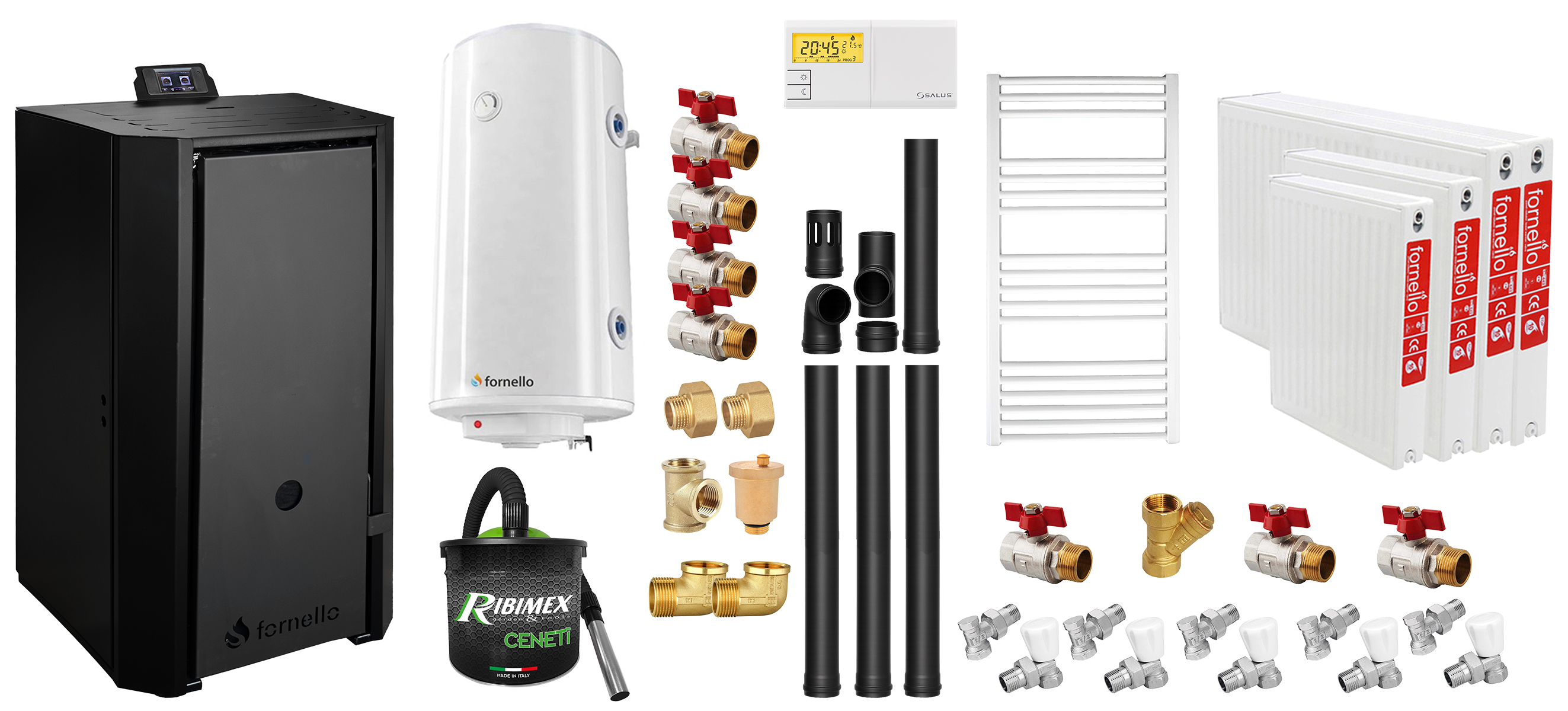 Pachet Centrala Peleti Fornello 25KW Complet
