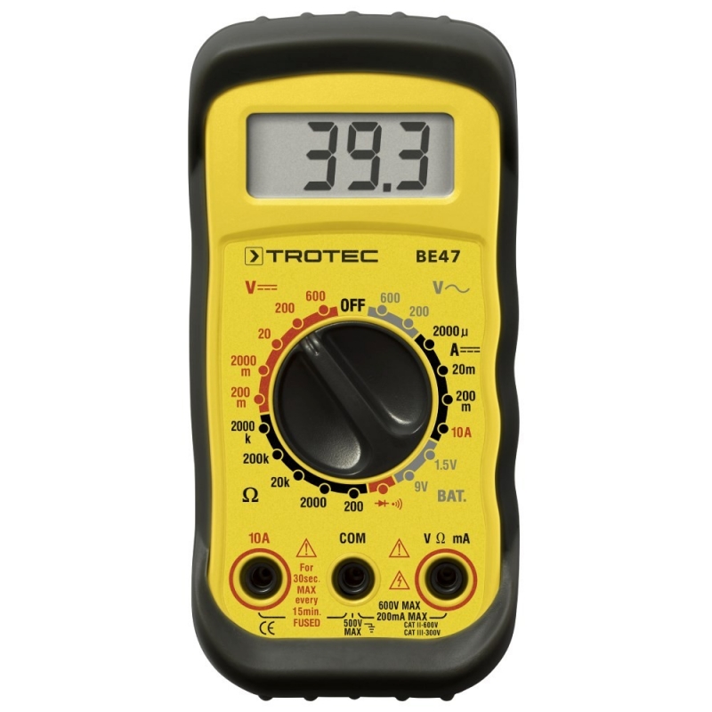 Multimetru Digital Trotec BE47 - CAT II 600V/CAT III 300V - imagine 2
