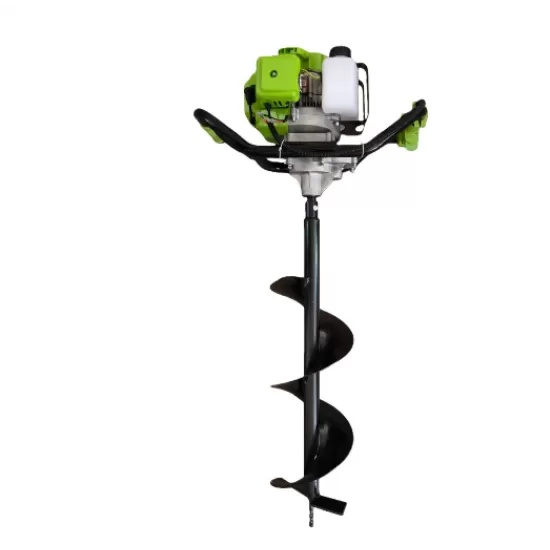 Motoburghiu pe benzina Campion, 8.5CP, motor 2 timpi 58cc, 9200rpm, burghie 100-300mm, adancime 800mm, rezervor 1.2L, 12kg, set forare pamant, model verde Italian Fresho CMP4350G GT-4350 - imagine 3