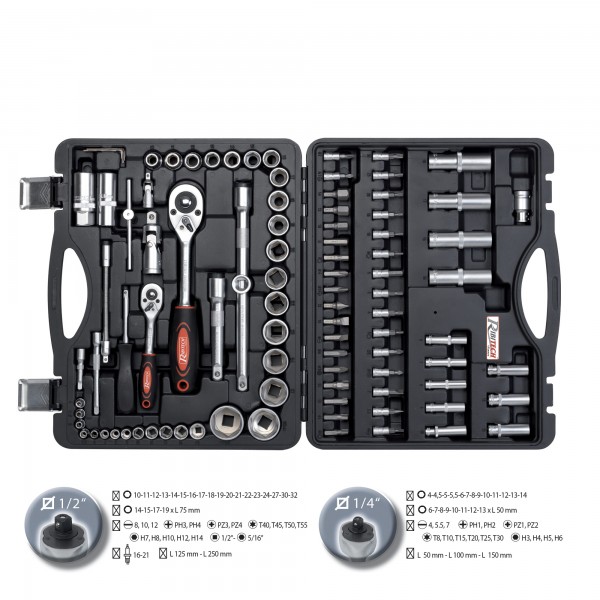 Trusa Chei Tubulare RIBITECH 94 Piese CV