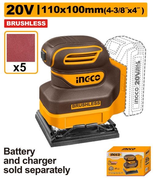 Slefuitor Oscilant INGCO 20V Brushless, 12000 RPM