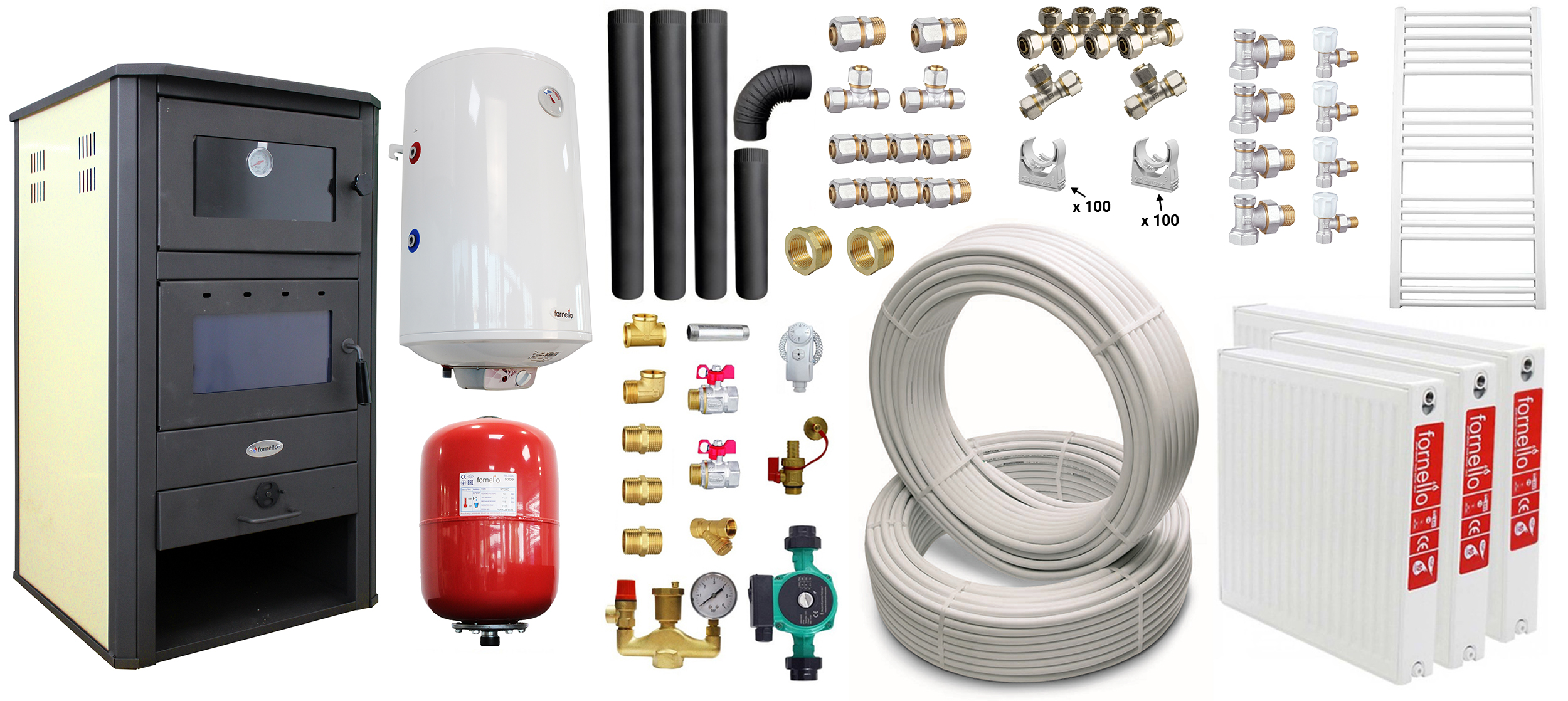 Termosemineu Fornello MILANO 24KW - Pachet complet