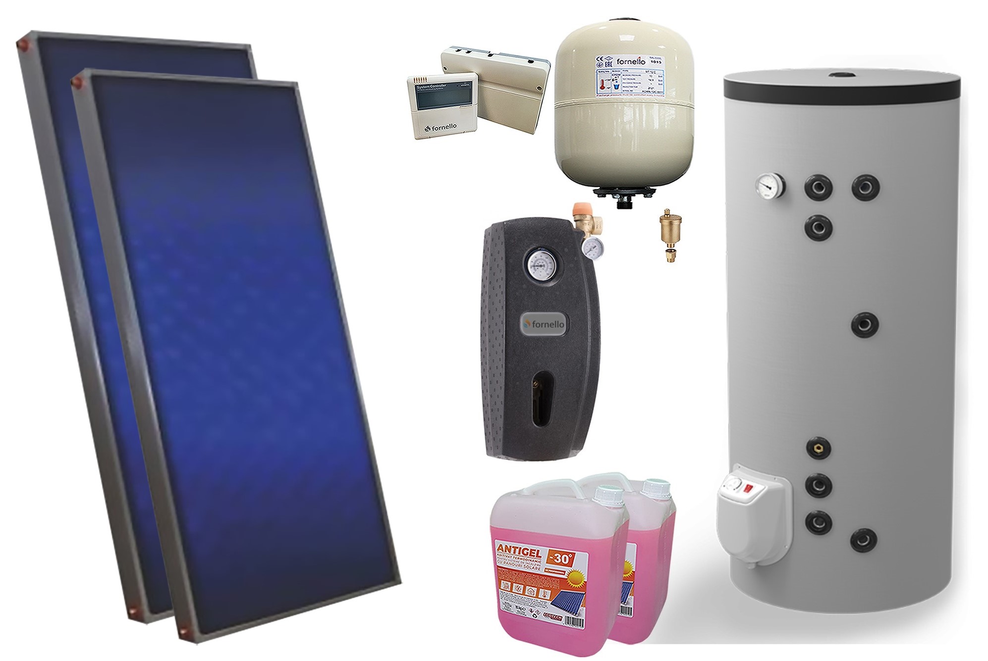Pachet Solar Complet Sunsystem 2 Panouri 200L