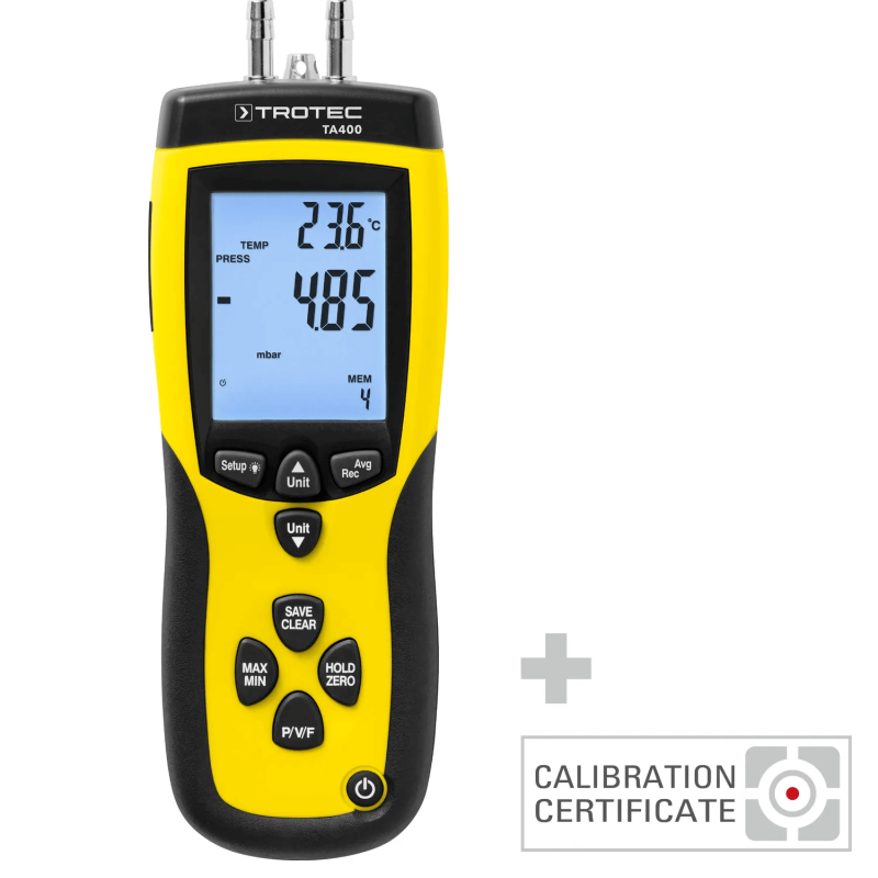 Anemometru Trotec TA400+ cu tub Pitot și calibrare - imagine 3