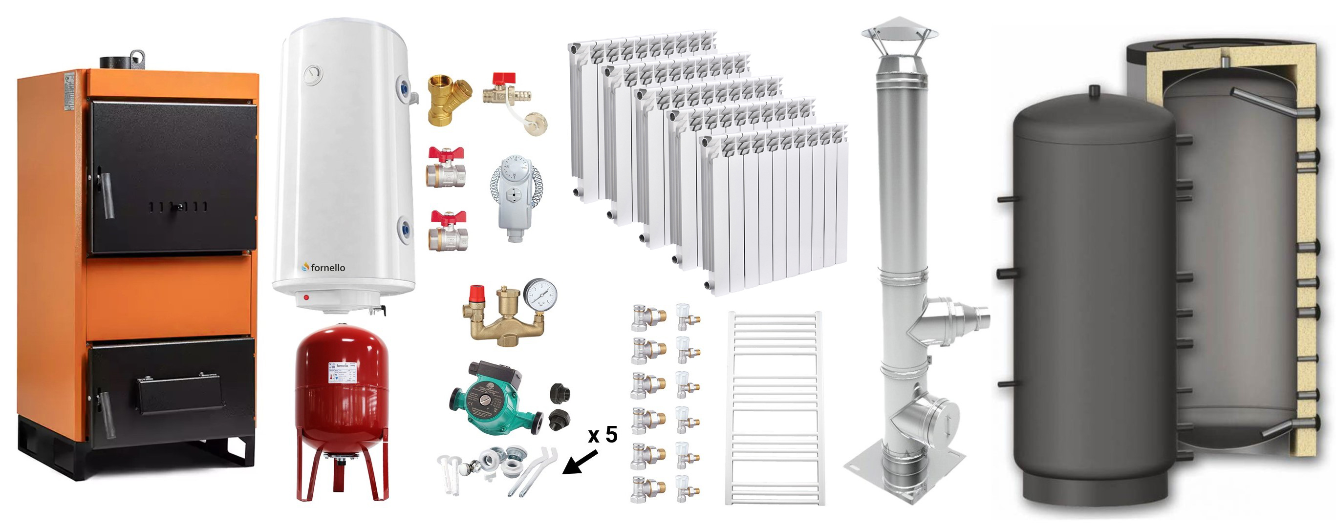 Pachet Complet Centrală Solid Fuel 25kW Fiama