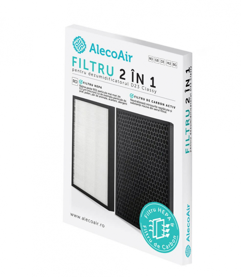 Filtru 2 în 1 HEPA și Carbon Activ D23 Classy Alecoair