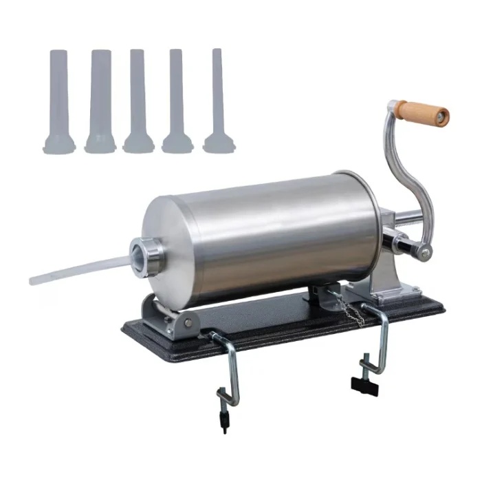 Masina umplut Carnati Orizontala 4kg, INOX, 4 planii incluse, cu megina, maner lemn - imagine 2