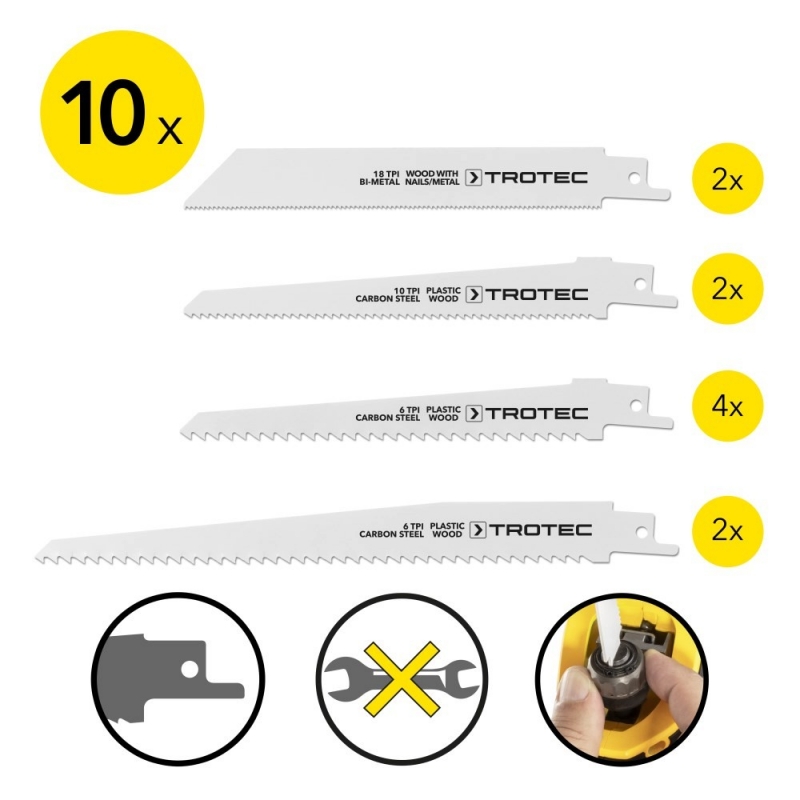 Set pânze tăiere Trotec, 10 bucăți, lemn/metal/plastic - imagine 3