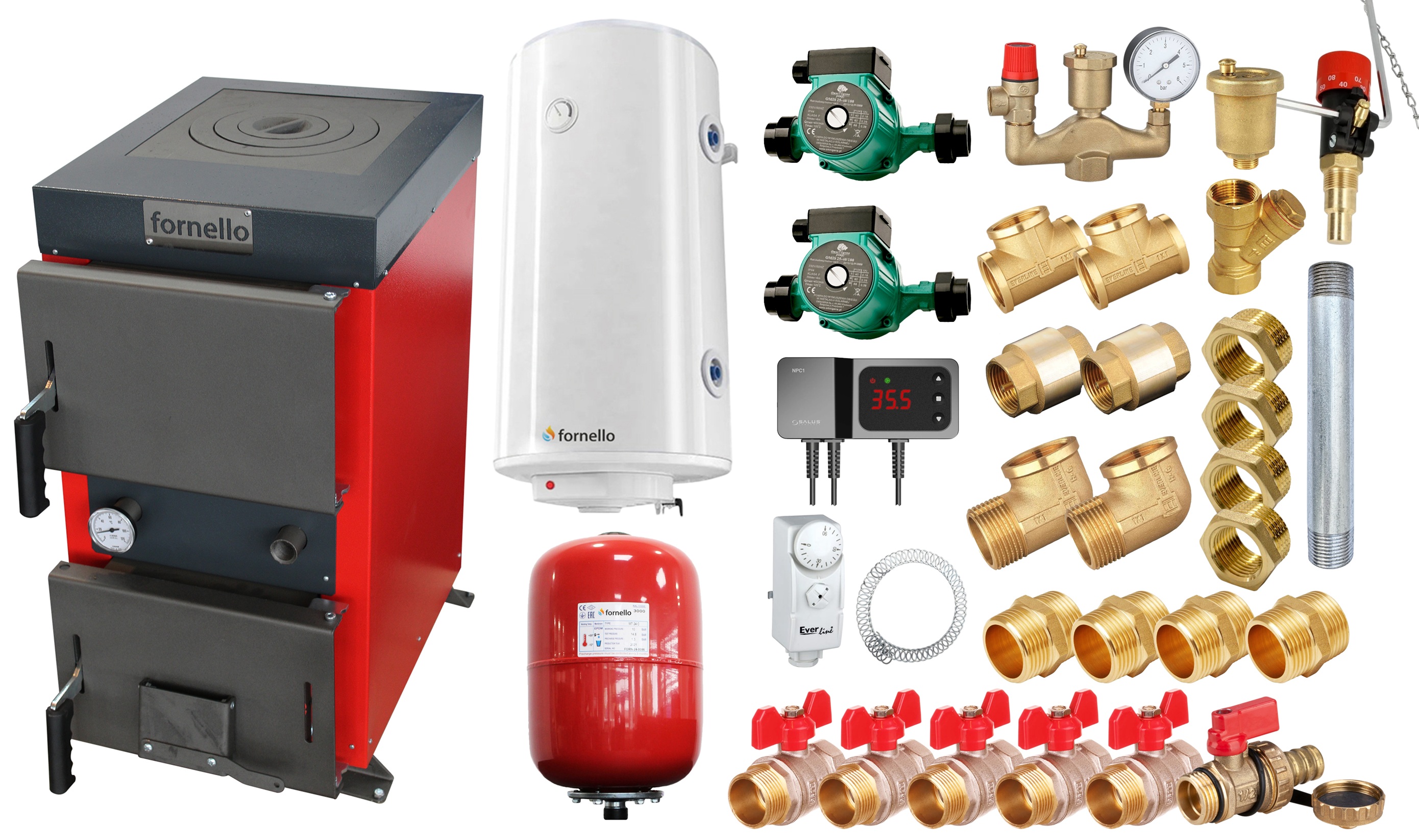 Pachet Centrală Fornello Rustic KP 12 kW Complet