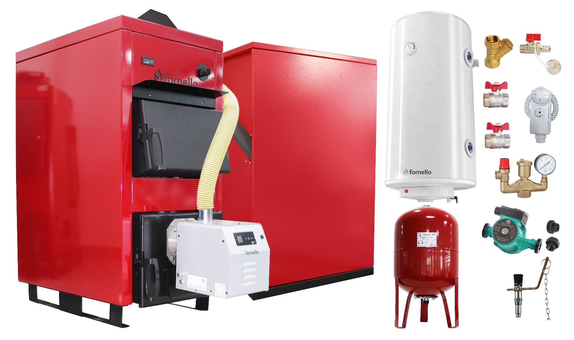 Centrală Mixtă Lemn Peleti Fornello WB 35kW