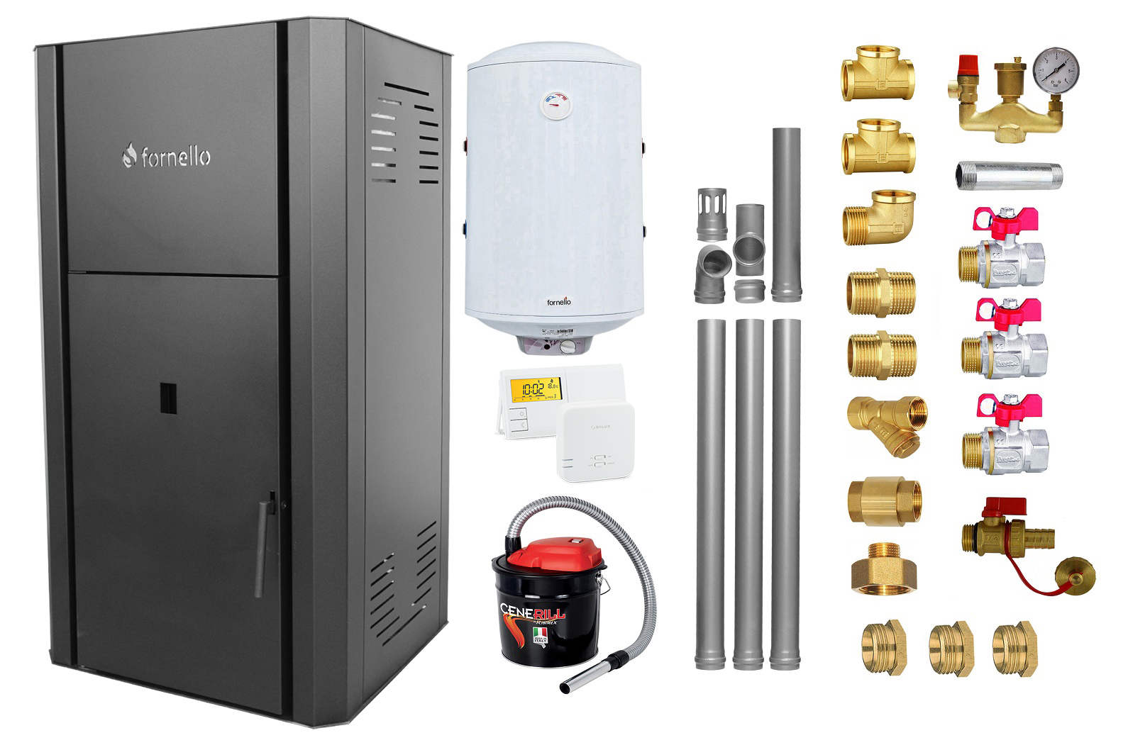 Pachet Centrală Peleti Fornello 30 kW + Accesorii