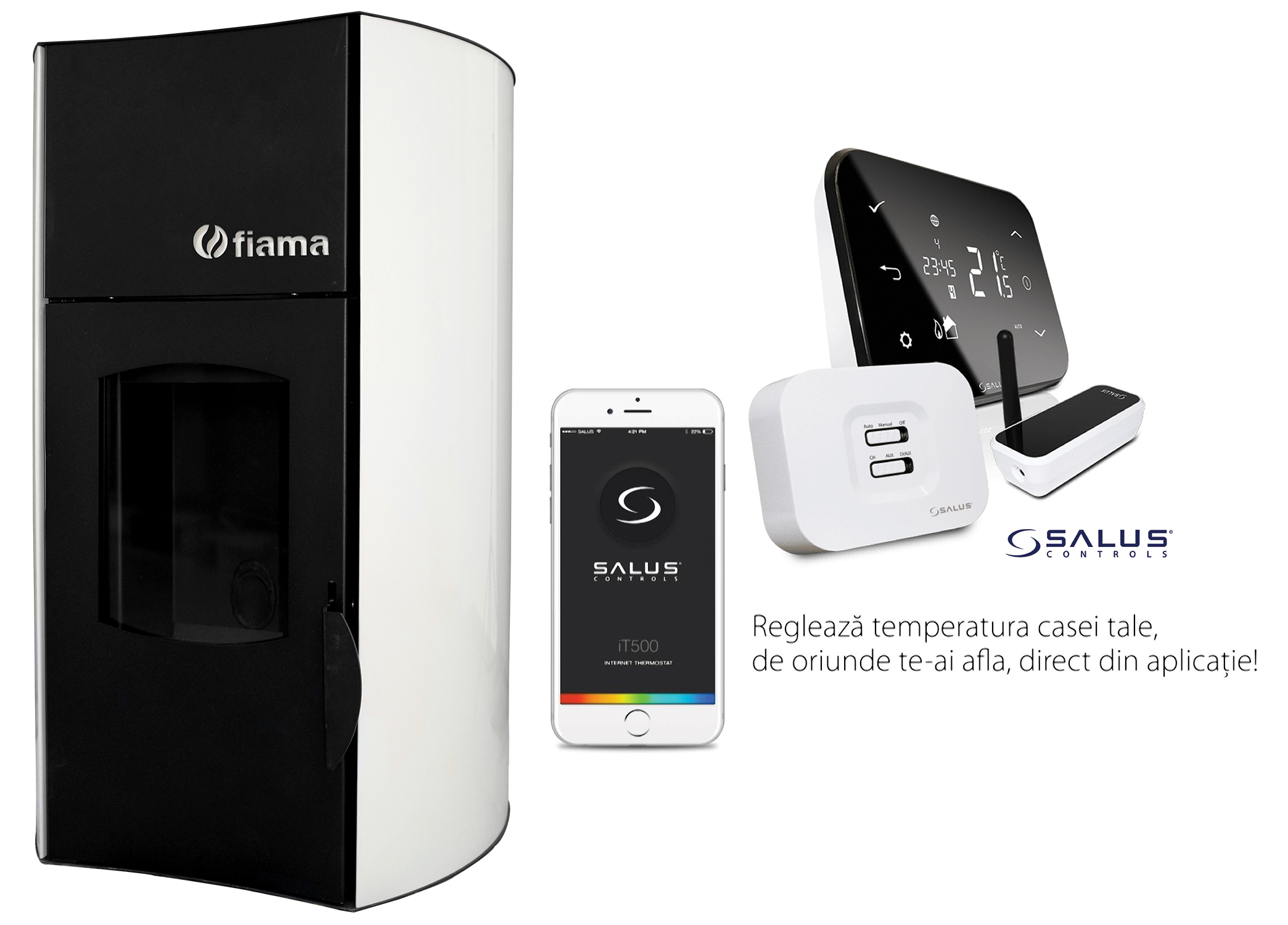 Termosemineu Fiama Bianco 25kW + Control Wi-Fi