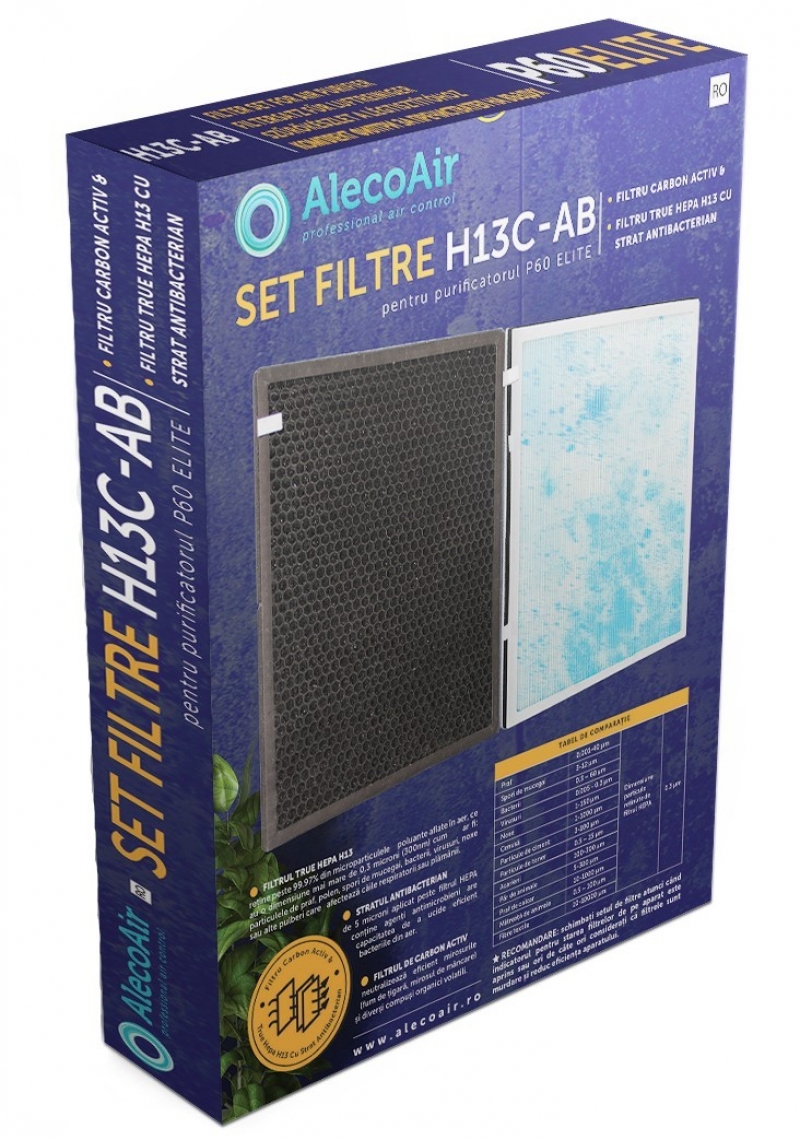 Set filtre HEPA H13 antibacterian Alecoair pentru P60 ELITE