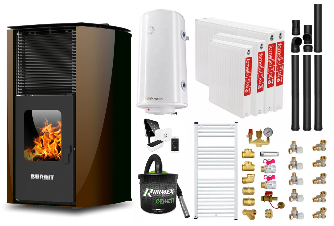 Pachet complet Termosemineu Burnit 25kW Control Distanță